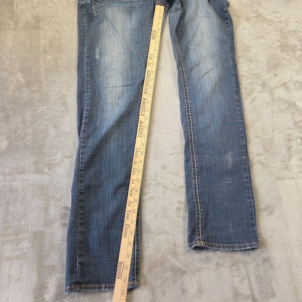 Hydraulic Womens Slim Leg Jeans Medium Wash Contrast Stitch Low Rise Size 11/12 - Picture 4 of 9